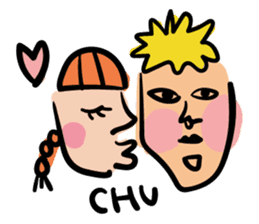 Hanako&Taro Lovelove Sticker. sticker #5086314