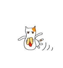 Funny  White cat (foreign country sticker #5091284