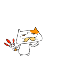 Funny  White cat (foreign country sticker #5091288