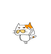 Funny  White cat (foreign country sticker #5091290