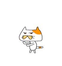 Funny  White cat (foreign country sticker #5091291