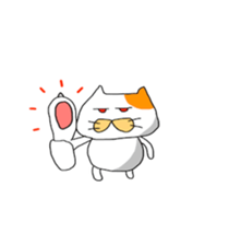 Funny  White cat (foreign country sticker #5091292