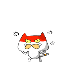 Funny  White cat (foreign country sticker #5091293