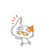 Funny  White cat (foreign country sticker #5091294