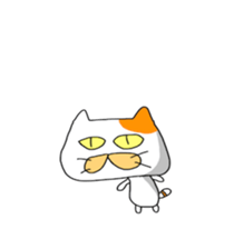 Funny  White cat (foreign country sticker #5091297