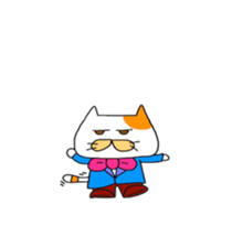 Funny  White cat (foreign country sticker #5091299