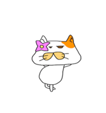 Funny  White cat (foreign country sticker #5091304