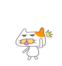 Funny  White cat (foreign country sticker #5091307