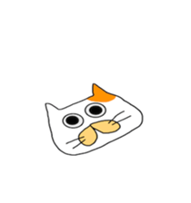 Funny  White cat (foreign country sticker #5091309