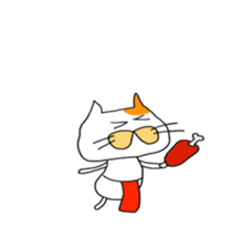 Funny  White cat (foreign country sticker #5091312