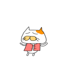 Funny  White cat (foreign country sticker #5091313