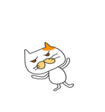 Funny  White cat (foreign country sticker #5091314