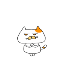 Funny  White cat (foreign country sticker #5091315