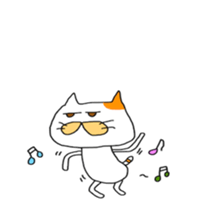 Funny  White cat (foreign country sticker #5091316