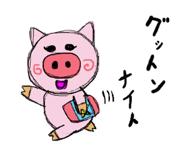 Painter of a pig sticker #5094894