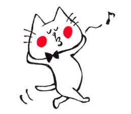 The cat drawn with 2 colors by monmobis. sticker #5095799