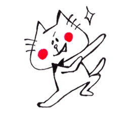 The cat drawn with 2 colors by monmobis. sticker #5095800