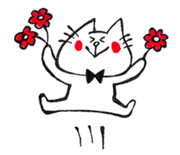 The cat drawn with 2 colors by monmobis. sticker #5095801