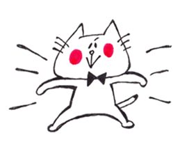 The cat drawn with 2 colors by monmobis. sticker #5095802