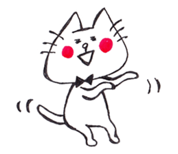 The cat drawn with 2 colors by monmobis. sticker #5095803