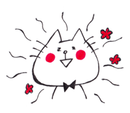 The cat drawn with 2 colors by monmobis. sticker #5095804