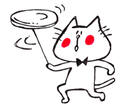 The cat drawn with 2 colors by monmobis. sticker #5095806