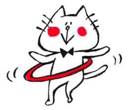 The cat drawn with 2 colors by monmobis. sticker #5095807