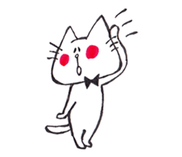 The cat drawn with 2 colors by monmobis. sticker #5095810