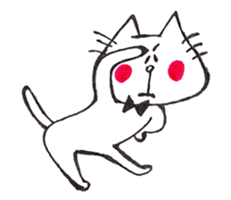 The cat drawn with 2 colors by monmobis. sticker #5095812