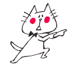 The cat drawn with 2 colors by monmobis. sticker #5095813