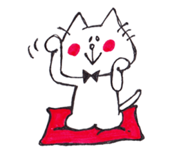 The cat drawn with 2 colors by monmobis. sticker #5095815