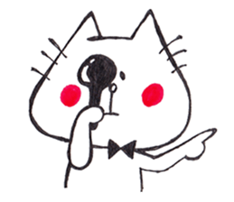 The cat drawn with 2 colors by monmobis. sticker #5095816