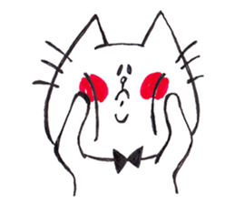 The cat drawn with 2 colors by monmobis. sticker #5095818