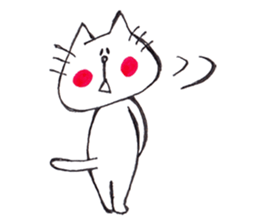 The cat drawn with 2 colors by monmobis. sticker #5095822