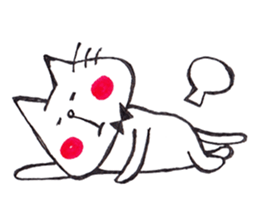 The cat drawn with 2 colors by monmobis. sticker #5095824