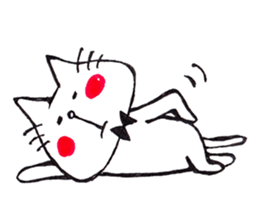 The cat drawn with 2 colors by monmobis. sticker #5095825