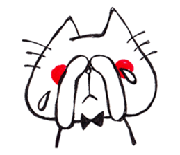 The cat drawn with 2 colors by monmobis. sticker #5095827