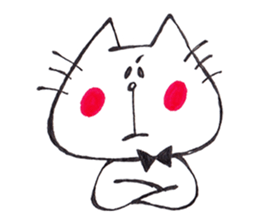 The cat drawn with 2 colors by monmobis. sticker #5095828