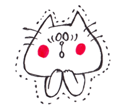 The cat drawn with 2 colors by monmobis. sticker #5095829