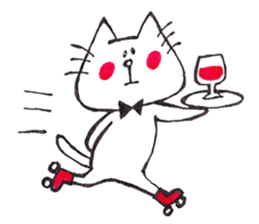 The cat drawn with 2 colors by monmobis. sticker #5095830