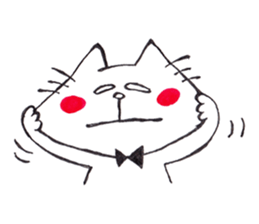 The cat drawn with 2 colors by monmobis. sticker #5095831