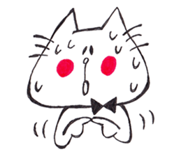 The cat drawn with 2 colors by monmobis. sticker #5095832