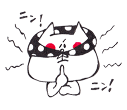 The cat drawn with 2 colors by monmobis. sticker #5095833