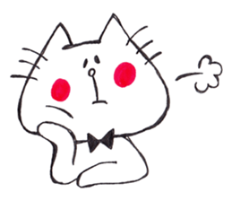 The cat drawn with 2 colors by monmobis. sticker #5095834