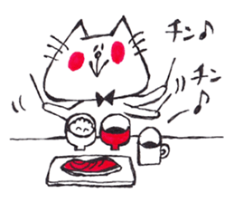 The cat drawn with 2 colors by monmobis. sticker #5095835