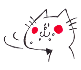 The cat drawn with 2 colors by monmobis. sticker #5095836