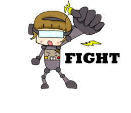 robot and girl sticker #5101038