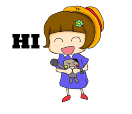 robot and girl sticker #5101039