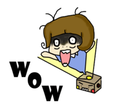 robot and girl sticker #5101049