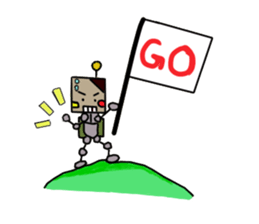 robot and girl sticker #5101056
